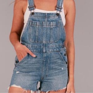 Abercrombie & Fitch Blue Denim Overalls